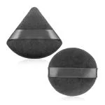TWIREY Pizza Powder Puffs Triangle Round Cosmetic Powder Puff Washable Reusable Soft Powder Sponge Wet Dry Makeup Tool (ROUND & TRIANGLE)