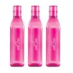 Milton Prive Pet Water bottle, Set of 3, 1 litre Each, Pink