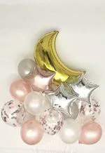 Grand Shop Rose, Gold, Silver Pearl, Silver, Foil Moon Foil Balloon, Star Foil Balloons, Latex Balloons