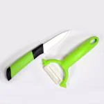 ANSHEZ 2PC Advanced Ceramic Kitchen Knife/Chaku and Vegetable Peeler Gift Set (Multi Color )