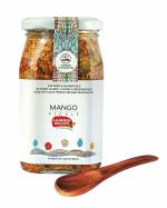 Homemade Preservative free Mango Pickle, made with Organic Mustard Oil, 380g - Glass Jar