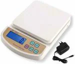 INDICUL Digital Kitchen Scale Balance Multi-purpose Weight Measuring Machine with Adapter for Home, Bakery, Cake White 10 kg x 1 g
