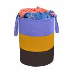 45 L Light Blue, Yellow, Brown Laundry Bag (Non Woven) Pack of 1