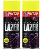 Nippon Paint Pylox Lazer Lemon Yellow Spray Paint 400 ml  (Pack of 2)