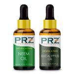 PRZ Combo Of Cold Pressed Neem Oil and Eucalyptus Essentialoil 15 ml Each (Combo Of 2)