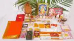 BHAKTI 2 SHAKTI MAKING WORSHIP SPECIAL - Ganpati pooja samagri Kit with Photo | Contains 1/2 mtr Red Cloth with Kalash and Nariyal | Orange aasan | medium series