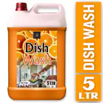BLISS & BLUSH Dishwash Liquid 5 Liter Orange Active Power Molecules Leaves No Residue, Grease Cleaner For All Utensils
