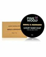 Pink Woolf Luxury Shaving Soap for Men | Classic Zesty Fragrance | Refreshing and Moisturizing | Great Addition to Your Shaving Kit | NEROLI & MANDARIN | 50gm