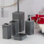 Kookee Acrylic Bathroom Accessories Set of 5, Modern Acrylic Bath Set with Liquid Soap Dispenser and Toothbrush Holder, Bathroom Accessory Set with Toilet Brush Gift Items for Home (10026)