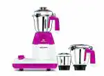 Bajaj Hexagrind 600 Watt Mixer Grinder, 3 Jars, White & Pink