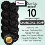 BADA HAIR Activated Charcoal Soap for skin whitening, Treat Oily Skin Pack of 10