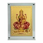 Hawai Goddess Laxmi Photo with Acrylic Frame for Table Decor , Car Dashboard Décor, Prayer Room | Magnetic Replaceable Photo Acrylic Frame |SFDI054_ACRYLC_PKT
