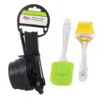 FIRST FRONT Plastic 8 Pieces Measuring Cups and Spoon Set With Silicon Basting Big Spatula Set and Multicolour, Pack of 2 l Kitchen Tools l Essential Kitchen Tools l Tools l Kitchen l Utensils l Stainless Steel Tools l Steel Kitchen Tools l Metal Tools