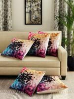 Romee Multicolor Velvet Cushion Cover - 16 Inch X 16 Inch (Set Of 5)