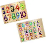 Childgossip New Combo ABCD+123 Puzzles for Kids Educational board with Knobs Educational (Multicolor)