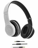 SOFTY H-500 OVER-EAR 3.5MM WIRED FOLDABLE LIGHTWEIGHT STEREO HEADPHONES, DEEP BASS WITH MIC - WHITE