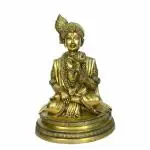 Kalarambh Brass Lord Sajanand Swami Idol For Home Handicraft Art -9 x 9 x 14.7 Inch (L x W x H)