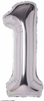 FANEX Solid Silver Foil Balloon for 1st Year Birthday Decoration()