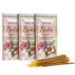 Nafis Incense Sticks Agarbatti Long Lasting Exotic Fragrance of Lily and Kasturi Hand Rolled Export Quality for Daily Pooja Relaxation Yoga Meditation (Pack of 3 100 Sticks each)