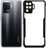 CarryWrap Back Cover for Oppo F19 Pro (Black, Transparent, Shock Proof, Pack of: 1)
