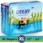 lyficare Classic Pants-Adult Diaper|XL-30Pcs|Pack of 3|Waist Size:88-137Cm|35-54Inch| Adult Diapers - XL (30 Pieces)