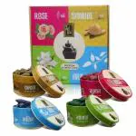 Zed Black Tin Incense Back Flow Dhoop Cone Combo Pack, Sandal, Arij, Mogra, Rose Flavour Dhoop Cone- Pack of 4