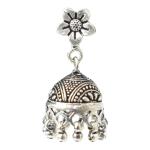 CHAITANYA EMPORIUM vibrant floral design silver jhumke