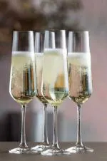 Cracker Crystal Long Stem Champagne Wine Flutes Glass 250ml (Pack Of 6)