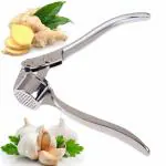 Kellsie Garlic Crusher Presser Garlic Press Multi-Function Manual Portable Curved Garlic Ginger Cutter Stainless Steel Garlic Grinding Slicer Squeeze Mincer/ Chopper For Kitchen