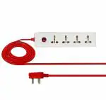 Hillgrove Power Extension Board with 4 Universal Socket and 1 Switch with 5 Meter Long Cable Surge Protector for Home/Computer/Fridge 4 Socket Extension Boards (White, 5 m)