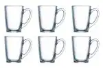 Cracker Transparent Glass Mug Cup Set For Coffee And Tea 300ml (Pack Of 6)