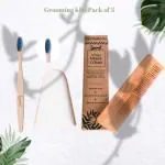 ipurel Combo of Bamboo Toohtbrush, Neem Wood Comb and Bamboo Tongue Cleaner