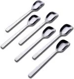 FANQEW Silver Stainless Steel Ice-Cream Spoon Set (Pack Of 6)