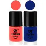 SM FASHION Long Lasting Nail Polish | Nail Paint Combo 7 ml Each) - Set of 2 Baby Pink-Blue