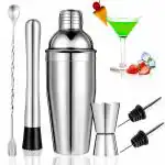 finality Cocktail Shaker Set 6 with Cocktail Shakers, Muddler, 2 Pourer, Peg Measure And Fork Spoon