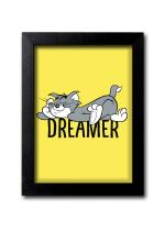 Blue Nexus Lazy Tom and Jerry Wall Poster with Wall Frame Room Art Painting Collection A4 size 10x13