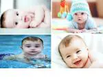 Craft Qila Self Adhesive Exclusive Cute Baby Posters Combo | Smiling Baby Poster | Poster for Pregnant Women | HD Baby Wall Poster for Room Decor CQ19(Size : 45 cm x 30 cm) Pack of 4