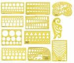 Traceease Pack of 11 Pieces Geometric Drafting Multi-Shapes Geometry Drawing Stencil- Designing Template Measuring Ruler