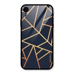 COVERS CART - Golden Pattern Glass Back Case for iPhone XR