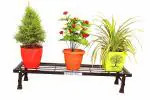 AKURA Black Metal Single Step Gardening Stand 100 cm x 30 cm x 17.5 cm