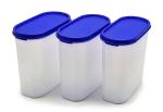Mahaware Premium Modular Blue Plastic Kitchen Storage Container 2400 ml (Set of 3)
