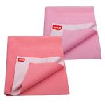 Luvlap Baby Pink Absorbent Dry Sheet Bed Protector Small 50 X 70 cm (0 M Plus) Pack Of 2