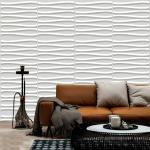 Kayra Decor 3D Wall Panel PVC Abstract Design White 19.7 x 19.7 (Pack of 20) Covers 53.9 Sq Feet