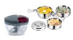 FIRST FRONT Vegetables Plastic Dori Chopper With 3 Pcs Steel Lunch Box and (Multicolour, Pack of 2)