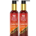 Bajaj 100 percent Pure Castor Oil 200 ml - Pack of 2.