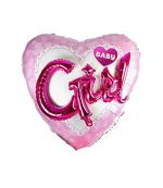 Hippity Hop Foil Multicolor Baby Girl Printed Heart Shape Foil Balloon