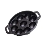 Aarogyam Cast Iron Paniyaram/Appe/Ponganalu/Paddu Pan 9.4 inch (25 cm) 2.8 kg| 9 Pit, Pre-Seasoned | Non-Toxic | Naturally Non-Sticky | Gas Compatible, No Chemical Coating