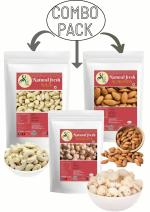 SARIN FRESH DRY FRUITS COMBO PACK, ALMOND,KAJU AND MAKHANA FOR HEALTHY LIFE (450G)