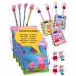 Le Delite Cartoon Papa Pig Cute Stationary Pencil Box Zipper Pvc Silicon Pouches Forkids(10 Pouches)