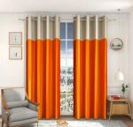 Dc Decastle 274 cm (9ft) Long Door Curtain (Orange, Pack of 2)
